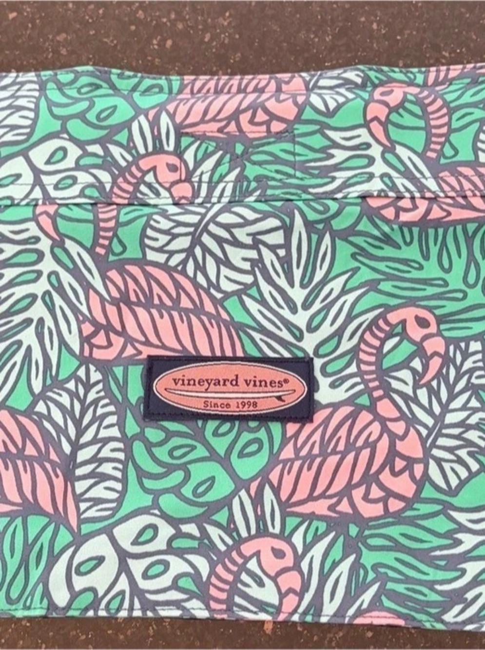Vineyard Vines Floral Cosmetic Travel Pouch in Green & Pink